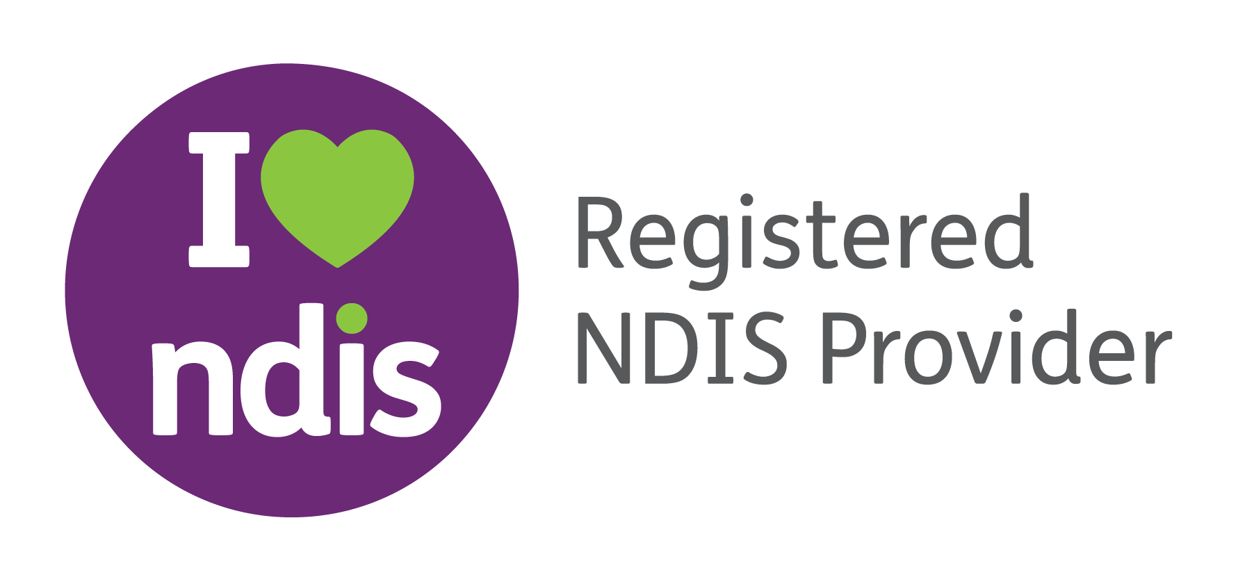 I heart NDIS Registered Provider logo